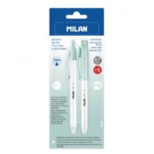 Milan P1 + Pack de 1 Boligrafo Azul + 1 Portaminas 0.7mm - Superficie Antibacteriana - Color Turquesa