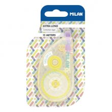 Milan New Look Cinta Correctora Extra-Larga - Presentacion en Blister - 5mm x 15m - Color Amarillo