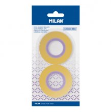 Milan Pack de 2 Cintas Adhesivas - 12mm x 33m - Color Amarillo Transparente