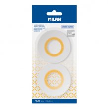 Milan Pack de 2 Cintas Adhesivas de Doble Cara - 15mm x 10m - Color Transparente
