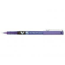 Pilot Boligrafo de tinta liquida V5 HI-Tecpoint Rollerball - Punta fina de aguja 0.5mm - Trazo 0.3mm - Color Violeta (12 uds)