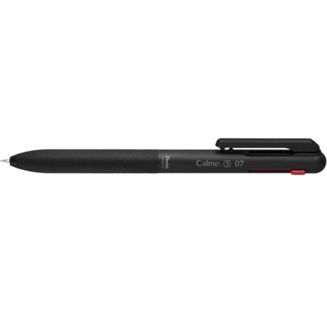 Pentel Calme Boligrafo Retractil de 3 Colores 0.7mm - Cuerpo Color Negro - Colores Tinta Azul, Rojo y Negro (10 uds)