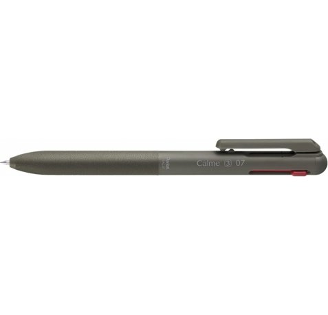 Pentel Calme Boligrafo Retractil de 3 Colores 0.7mm - Cuerpo Color Verde- Colores Tinta Azul, Rojo y Negro (10 uds)