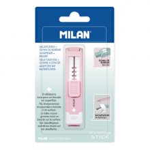 Milan Stick + Afilaborra - Superficie Antibacteriana - Cuchilla de Acero al Carbono - Miga de Pan - Color Rosa