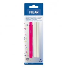 Milan Tri Jet Acid Portagomas Automatico - Triangular - 2 Gomas de Recambio - Colores Surtidos