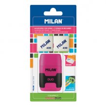 Milan Compact Touch Duo Afilaborra - 2 Gomas de Recambio - Cuchilla de Acero de Seguridad - Colores Surtidos