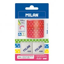 Milan Duet Look Pack de Sacapuntas + 2 Gomas 430 - Color Rosa