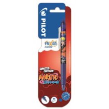 Pilot Frixion Clicker Naruto Shippuden Boligrafo de Gel Retractil Borrable - Punta de Bola 0.7mm - Trazo 0.4mm - Grip de Agarre - Color Azul