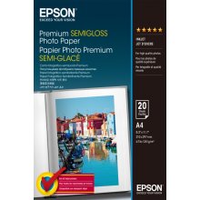 Epson Premium Semiglossy Photo Pack de 20 Hojas de Papel Fotografico - A4 - Gramaje de 251g/m2 - Acabado Semibrillante - Compatible con Impresoras Inkjet - Color Blanco