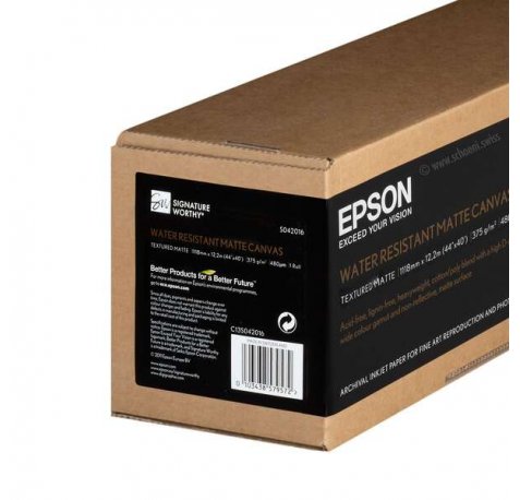 Epson Rollo de Papel WaterResistant Matte Canvas, 44" x 12,2 m, 375 g/m²