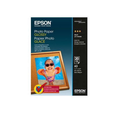 Epson Papel Fotografico Glossy A3 20 Hojas - 297x420mm - 200gr