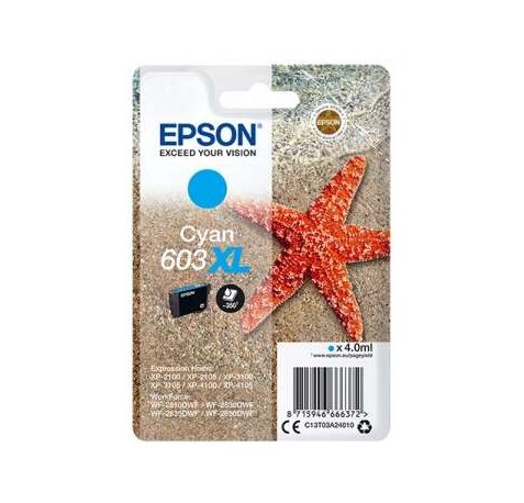 Epson 603XL Cyan Cartucho de Tinta Original - C13T03A24010