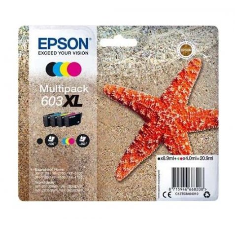 Epson 603XL Pack de 4 Cartuchos de Tinta Originales - C13T03A64010