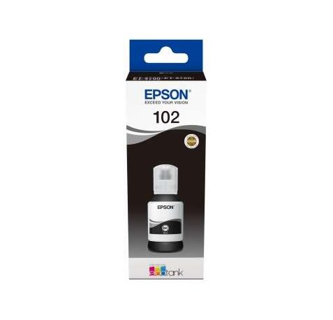 Epson 102 Negro - Botella de Tinta Pigmentada Original C13T03R140
