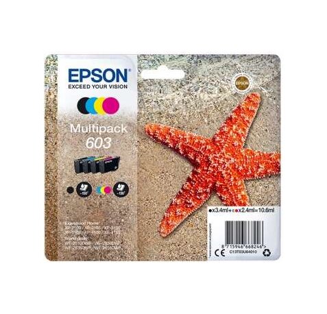 Epson 603 Pack de 4 Cartuchos de Tinta Originales - C13T03U64010