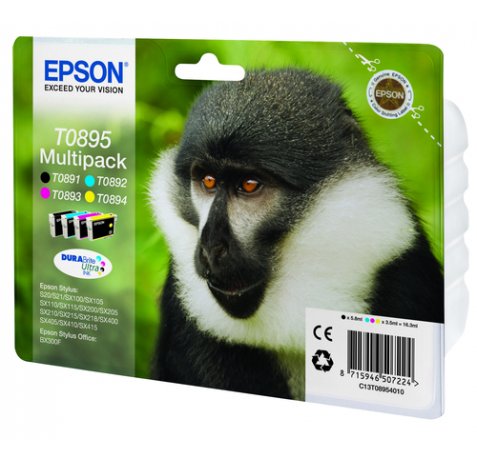 Epson T0895 Pack de 4 Cartuchos de Tinta Originales - C13T08954010