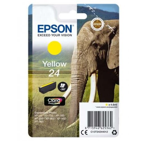 Epson T2424 (24) amarillo | Cartucho de tinta original -
