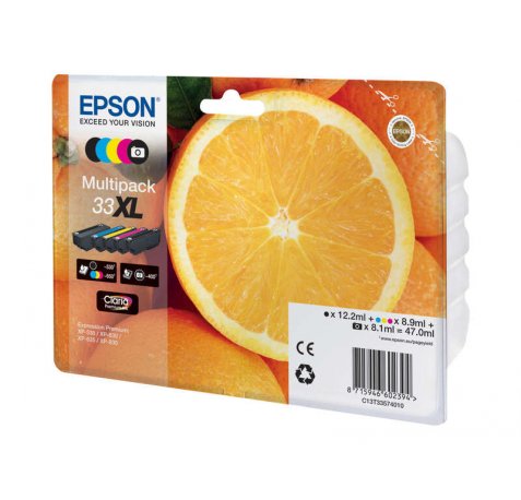 Epson T3357 (33XL) Pack de 5 Cartuchos de Tinta Originales - C13T33574011
