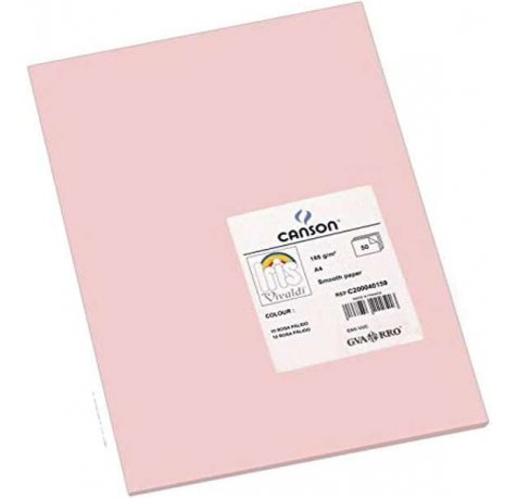 Canson Guarro Pack de 50 Cartulinas Iris A4 de 185g - 21x29.7cm - Color Rosa