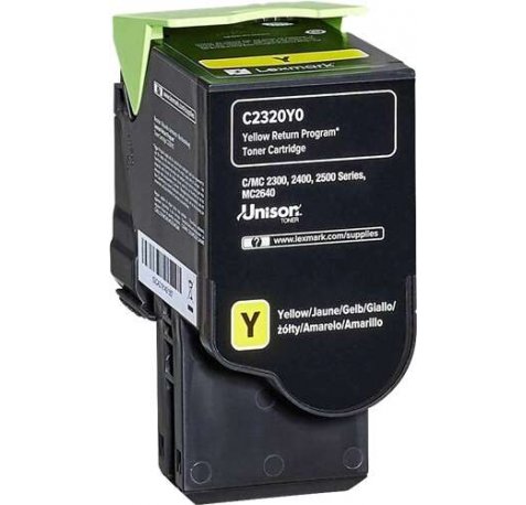 Lexmark C2325 / C2425 / C2535 / MC2325 / MC2425 / MC2535 / MC2640 Amarillo Cartucho de Toner Original - C2320Y0