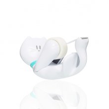 Scotch Magic Dispensador de Cinta Adhesiva - Forma de Gato - Incluye 1 Rollo de 19mm x 8.89m - Color Blanco