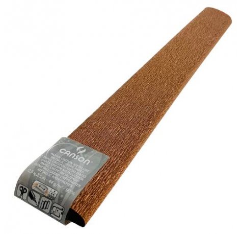 Canson Rollo de Papel Crespon 44 g/mÂ² - Crepado al 90% - Rollo de 50x250cm - Ideal para Manualidades y Decoracion - Color Cobre