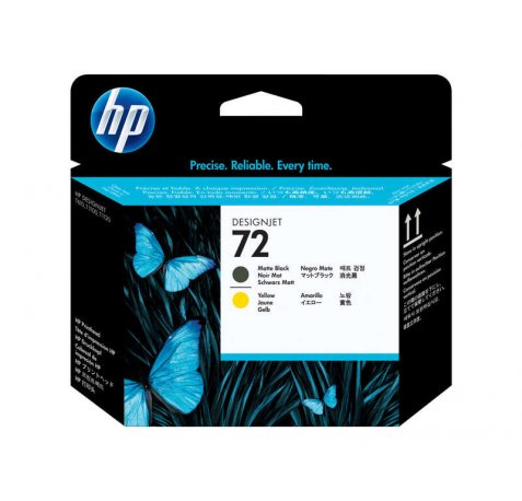 HP 72 Cabezal de Impresion Original - Negro Mate y Amarillo - C9384A