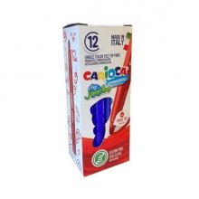 Carioca Jumbo Rotulador - Cuerpo Octogonal Maxi - Tinta Superlavable - Punta Maxi 6mm Bloqueada - Tapa Ventilada - Color Azul (12 uds)
