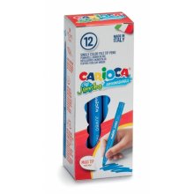 Carioca Jumbo Rotulador - Cuerpo Octogonal Maxi - Tinta Superlavable - Punta Maxi 6mm Bloqueada - Tapa Ventilada - Color Varios (12 uds)