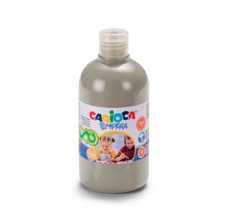 Carioca Botella de Tempera 500ml - Superlavable - Facil de Mezclar - Alta Opacidad - Color Plata