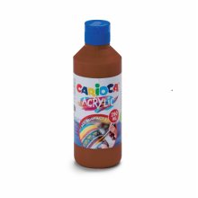 Carioca Botella de 250ml de Tempera Acrilica - Colores Brillantes - Resistente a la Luz - Efecto Tridimensional - Apto para Todas las Superficies - Color Marrón
