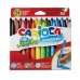 Carioca Jumbo Pack de 24 Rotuladores - Cuerpo Octogonal Maxi - Tinta Superlavable - Punta Maxi 6mm Bloqueada - Tapa Ventilada - Color Varios
