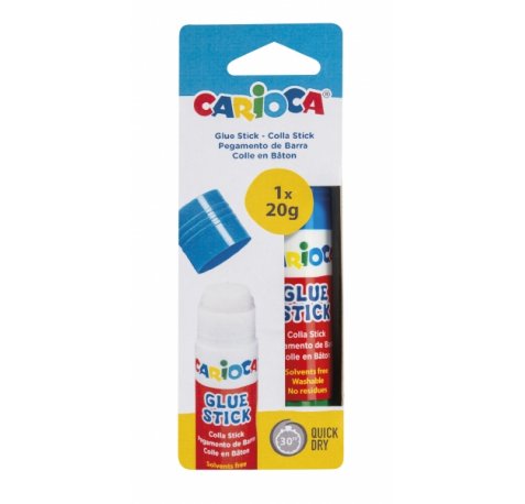 Carioca Pegamento de Barra 20gr - Ideal para Casa, Colegio y Oficina - Pega Papel, Fotos, Tejidos y mas - sin Disolventes - Color Varios