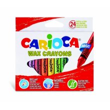 Carioca Maxi Pack de 24 Ceras - Colores Brillantes - Lavables - Cuerpo de Ø 12mm - Color Varios Carioca Maxi Pack de 24 Ceras - Colores Brillantes - Lavables - Cuerpo de Ø 12mm - Color Varios