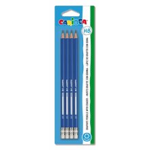 Carioca Tita Pack de 4 Lapices de Grafito HB - Facil de Borrar y Sacar Punta - Cuerpo Triangular - Mina Resistente a las Caidas - Color Gris