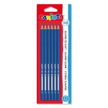 Carioca Lapiz HB Pack de 6 Lapices de Grafito HB - Facil de Borrar y Sacar Punta - Cuerpo Triangular - Mina Resistente a las Caidas - Color Gris