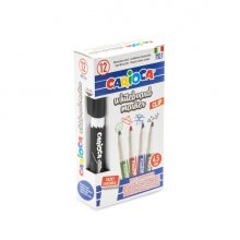 Carioca Rotulador para Pizarra Blanca Clip - Tapa con Clip - Se Borra Facilmente - Se Seca Rapidamente - Punta de Ø 4.5mm - Color Negro (12 uds)