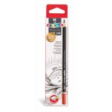 Carioca Black B Pack de 12 Lapices de Grafito - Facil de Borrar y Sacar Punta - Cuerpo Triangular Agradable al Tacto - Mina Resistente a las Caidas - Color Negro