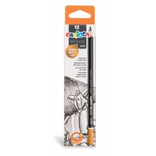 Carioca Pack de 12 Lapices de Grafito Black 2B - Facil de Borrar y Sacar Punta - Cuerpo Triangular Agradable al Tacto - Mina Resistente a las Caidas - Color Negro