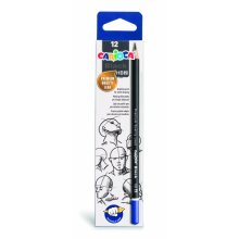 Carioca Black Pack de 12 Lapices de Grafito HB - Facil de Borrar y Sacar Punta - Cuerpo Triangular Agradable al Tacto - Mina Resistente a las Caidas - Color Negro