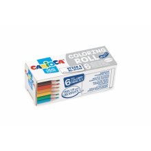 Carioca Mini Coloring Roll White Papel Adhesivo para Colorear - Aplicable en Superficies Verticales u Horizontales - Reutilizable sin Residuos - Incluye 6 Lapices de Colores - Color Varios