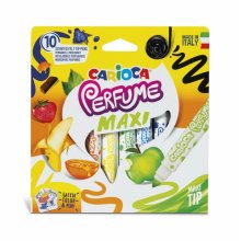 Carioca Perfume Maxi Pack de 10 Rotuladores - Tinta Perfumada - Lavable - Libre de Sustancias Alergenicas - Aromas Naturales - Punta Bloqueada y Conica - Color Varios