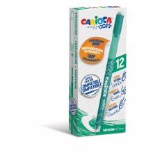 Carioca Oops Boligrafos Borrables - Termo Sensible - Empuñadura Ergonomica Triangular - Punta de Ø 0.7mm - Doble Goma - Recambios Compatibles - Color Verde (12 uds)
