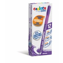 Carioca Oops Boligrafos Borrables - Tinta Morada Termo Sensible - Empuñadura Ergonomica Triangular - Punta de Ø 0.7mm - Doble Goma - Color Morado (12 uds)
