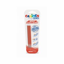 Carioca Oops Pack de 3 Recambios para Boligrafo Borrable - Tinta Termo Sensible - Punta de 0.7mm - Compatibles con Boligrafo Oops - Color Naranja