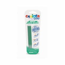 Carioca Oops Pack de 3 Recambios para Boligrafo Borrable - Tinta Termo Sensible - Punta de 0.7mm - Compatibles con Boligrafo Oops - Color Verde