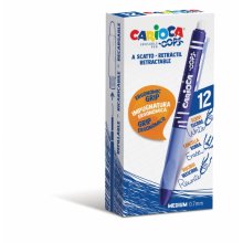 Carioca Oops Boligrafos Borrables - Termo Sensible - Empuñadura Ergonomica Triangular - Punta de Ø 0.7mm - Recambios Compatibles - Color Azul (12 uds)