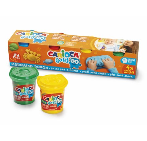 Pack Carioca Baby Do Pasta de Modelar +1 4X150ml - Super Ligera - Elastica y Maleable - Ideal para Primeras Experiencias Tactiles - Se Seca al Aire - Color Varios