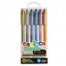 Carioca Fiorella Pack de 6 Boligrafos de Colores Metallic - Boligrafo con Punta de Esfera y Cuerpo Transparente Fluo - Escritura Brillante y Colorida - Color Varios
