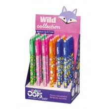 Carioca Wild Collection Oops Expositor con 30 Boligrafos Borrables - Punta 0.7mm - Divertidos DiseÃ±os de Animales